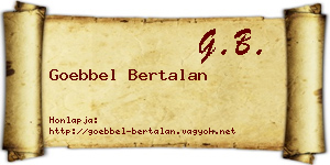 Goebbel Bertalan névjegykártya