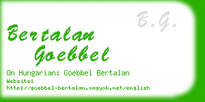 bertalan goebbel business card